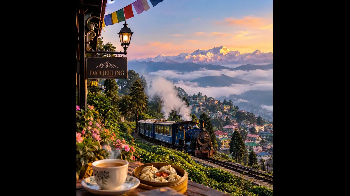 Kanchenjunga range at sunrise seen from Darjeeling